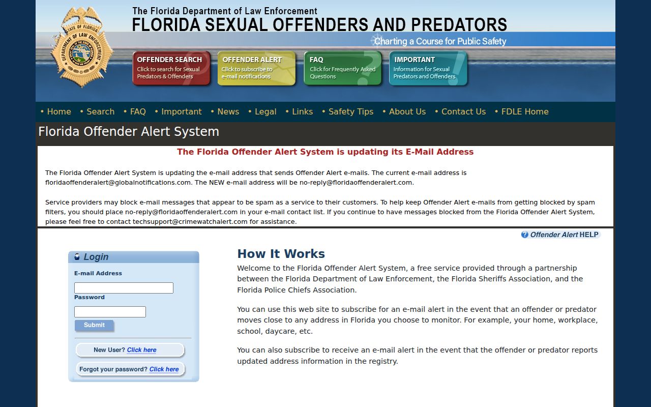 Holmes County sex offender address alert enrollment service